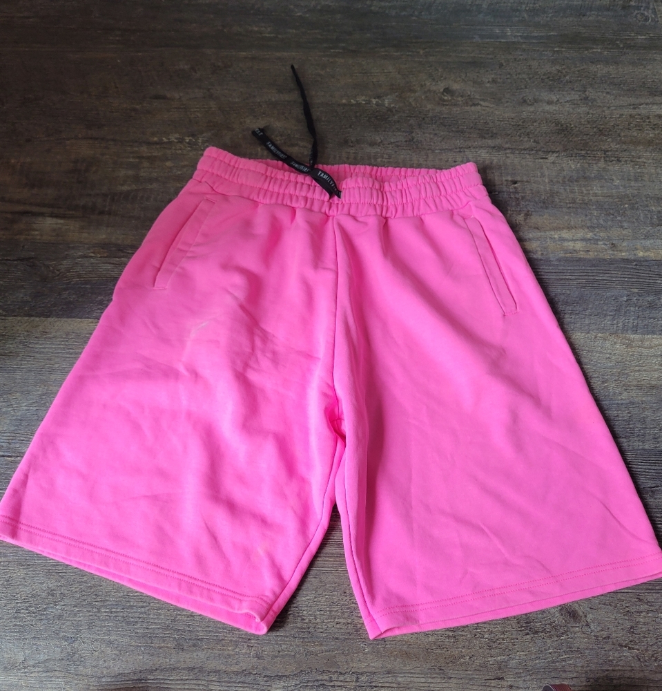 Family first hot pink shorts